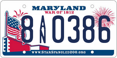 MD license plate 8AN0386