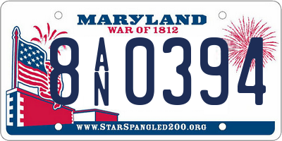 MD license plate 8AN0394