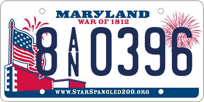 MD license plate 8AN0396