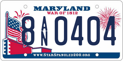 MD license plate 8AN0404