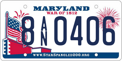 MD license plate 8AN0406