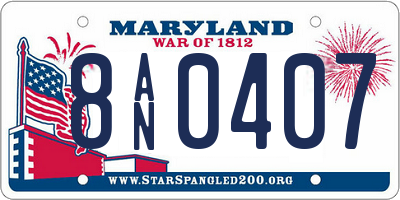 MD license plate 8AN0407
