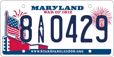 MD license plate 8AN0429