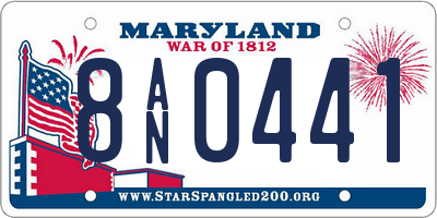 MD license plate 8AN0441