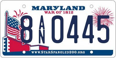 MD license plate 8AN0445