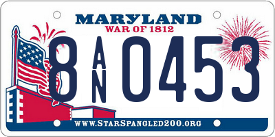 MD license plate 8AN0453