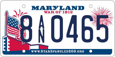 MD license plate 8AN0465