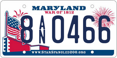 MD license plate 8AN0466