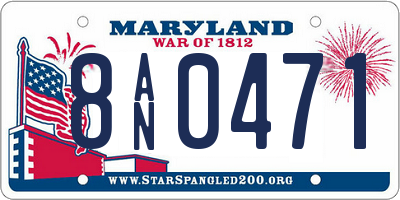 MD license plate 8AN0471