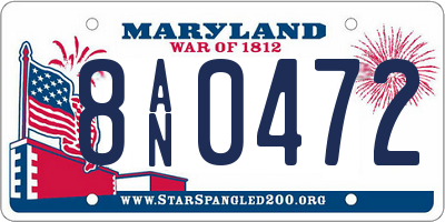 MD license plate 8AN0472