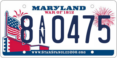 MD license plate 8AN0475