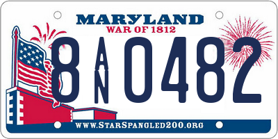 MD license plate 8AN0482