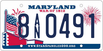 MD license plate 8AN0491