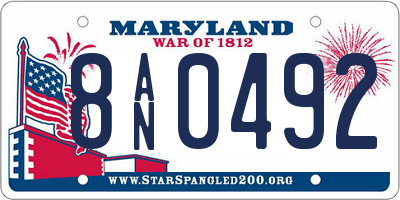 MD license plate 8AN0492