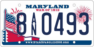 MD license plate 8AN0493