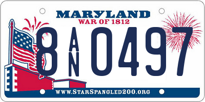 MD license plate 8AN0497