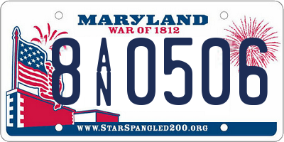 MD license plate 8AN0506