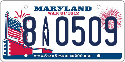 MD license plate 8AN0509