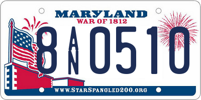 MD license plate 8AN0510