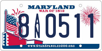 MD license plate 8AN0511