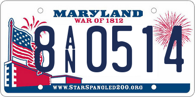 MD license plate 8AN0514