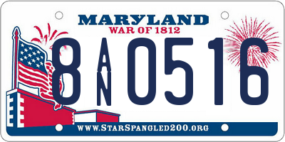 MD license plate 8AN0516