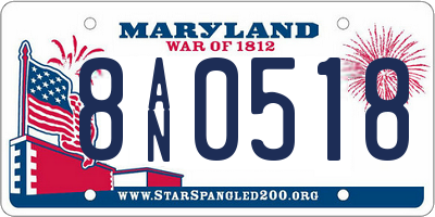 MD license plate 8AN0518