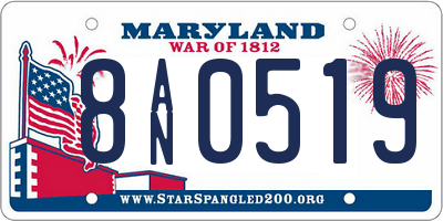 MD license plate 8AN0519