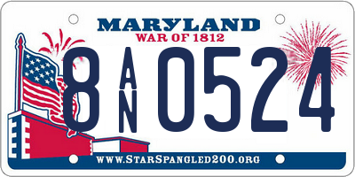 MD license plate 8AN0524