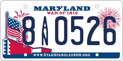 MD license plate 8AN0526