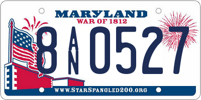 MD license plate 8AN0527