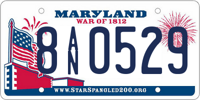 MD license plate 8AN0529