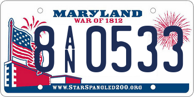MD license plate 8AN0533