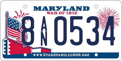 MD license plate 8AN0534