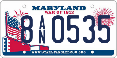 MD license plate 8AN0535