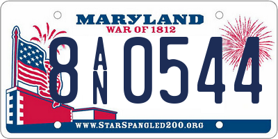MD license plate 8AN0544