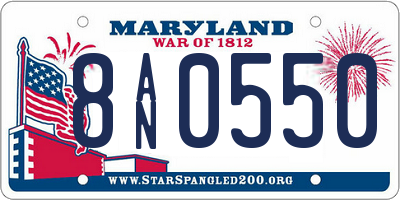 MD license plate 8AN0550