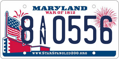 MD license plate 8AN0556