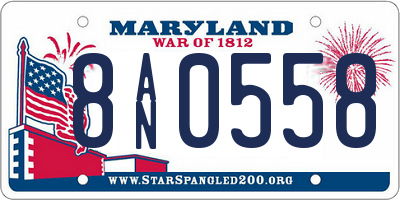 MD license plate 8AN0558