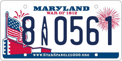 MD license plate 8AN0561