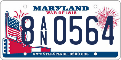 MD license plate 8AN0564