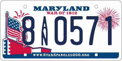 MD license plate 8AN0571