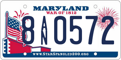 MD license plate 8AN0572