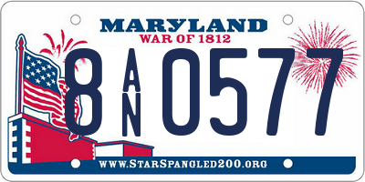 MD license plate 8AN0577