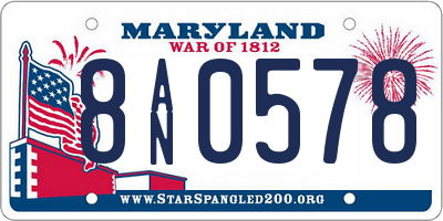 MD license plate 8AN0578