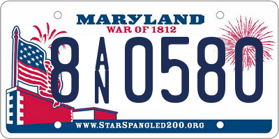 MD license plate 8AN0580