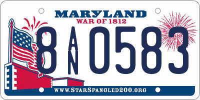 MD license plate 8AN0583