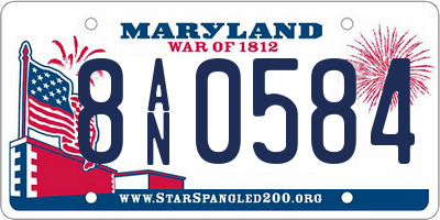 MD license plate 8AN0584
