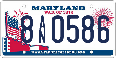 MD license plate 8AN0586