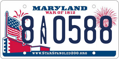 MD license plate 8AN0588